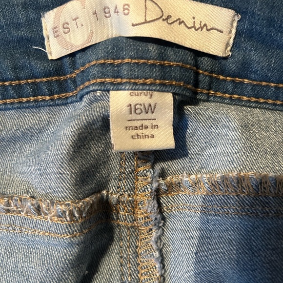 Est 1948 Denim jeans distressed  Sz 16W Curvy Length is 29 1/2” - Picture 2 of 4